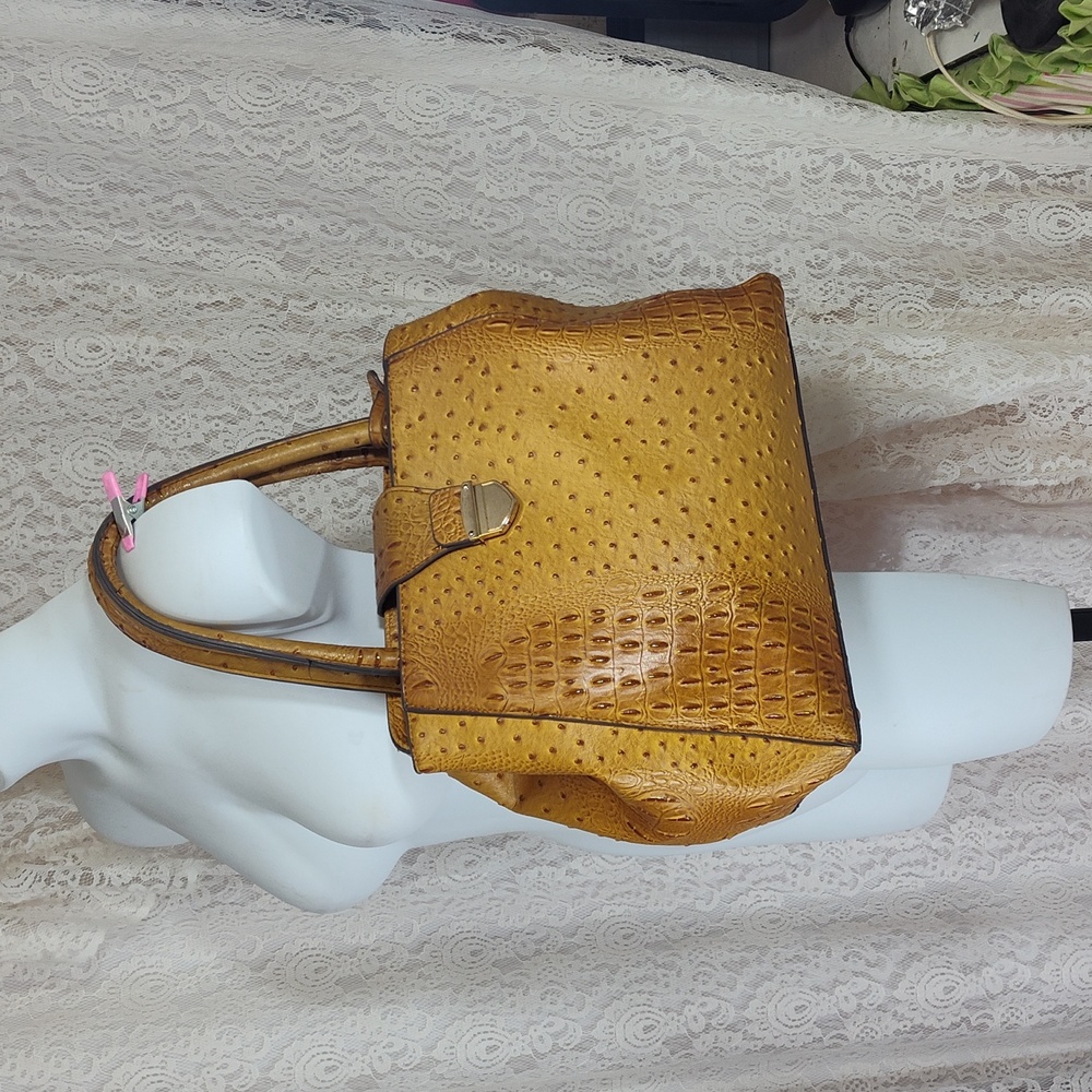 Croc ostrich design handbag  shoulder strap